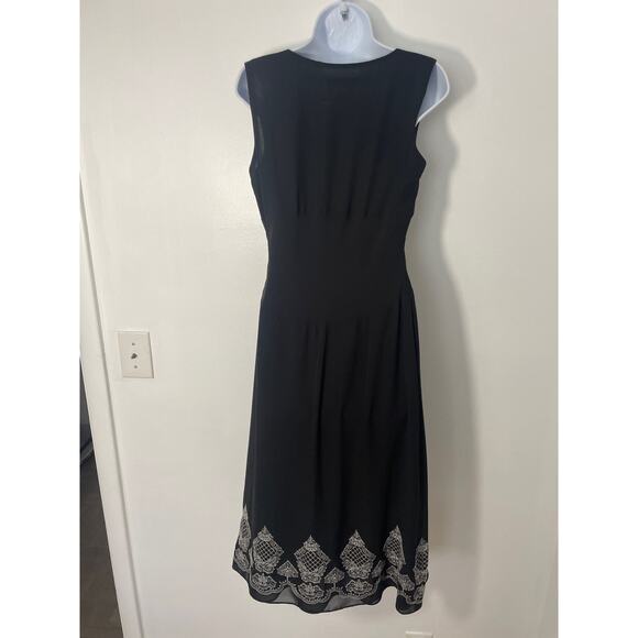 Vintage Maggy London Pinup Style Feminine Dress black Small/ medium - Picture 3 of 8